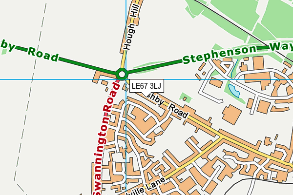 LE67 3LJ map - OS VectorMap District (Ordnance Survey)
