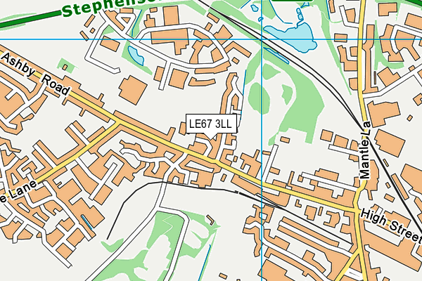 LE67 3LL map - OS VectorMap District (Ordnance Survey)