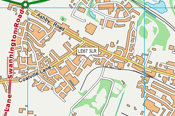 LE67 3LR map - OS VectorMap District (Ordnance Survey)