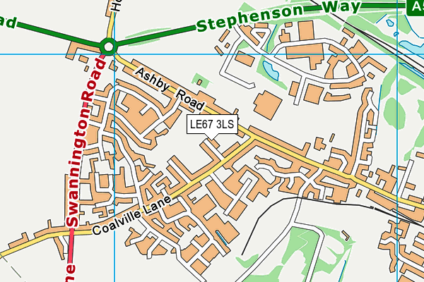 LE67 3LS map - OS VectorMap District (Ordnance Survey)