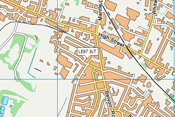 LE67 3LT map - OS VectorMap District (Ordnance Survey)