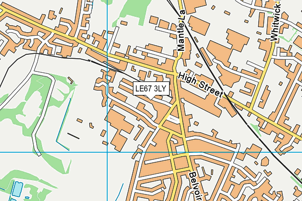 LE67 3LY map - OS VectorMap District (Ordnance Survey)
