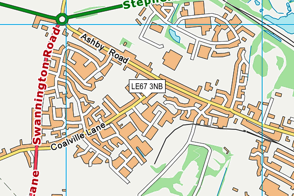 LE67 3NB map - OS VectorMap District (Ordnance Survey)