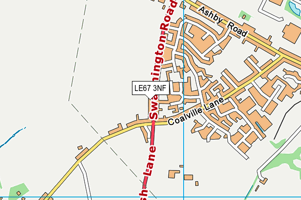 LE67 3NF map - OS VectorMap District (Ordnance Survey)