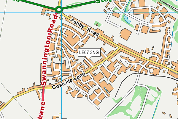 LE67 3NG map - OS VectorMap District (Ordnance Survey)