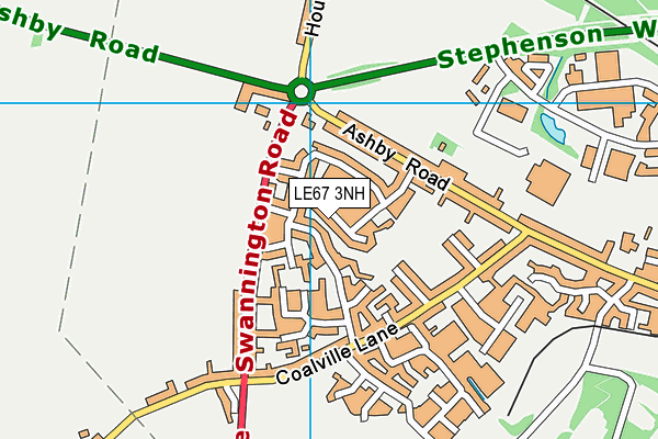 LE67 3NH map - OS VectorMap District (Ordnance Survey)