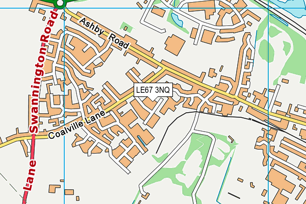 LE67 3NQ map - OS VectorMap District (Ordnance Survey)