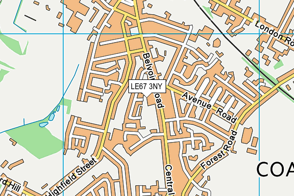 LE67 3NY map - OS VectorMap District (Ordnance Survey)