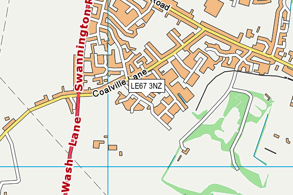 LE67 3NZ map - OS VectorMap District (Ordnance Survey)