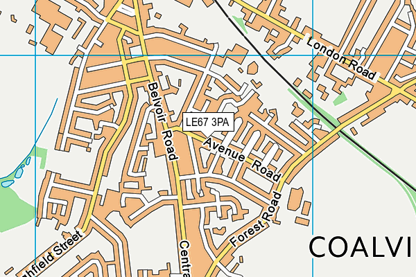 LE67 3PA map - OS VectorMap District (Ordnance Survey)