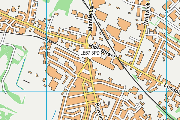 LE67 3PD map - OS VectorMap District (Ordnance Survey)