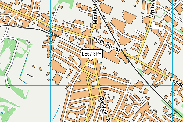 LE67 3PF map - OS VectorMap District (Ordnance Survey)