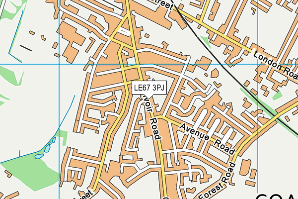 LE67 3PJ map - OS VectorMap District (Ordnance Survey)