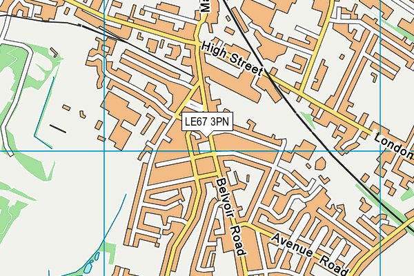 LE67 3PN map - OS VectorMap District (Ordnance Survey)