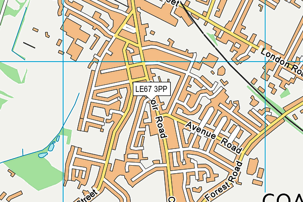 LE67 3PP map - OS VectorMap District (Ordnance Survey)
