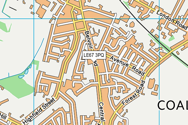 LE67 3PQ map - OS VectorMap District (Ordnance Survey)