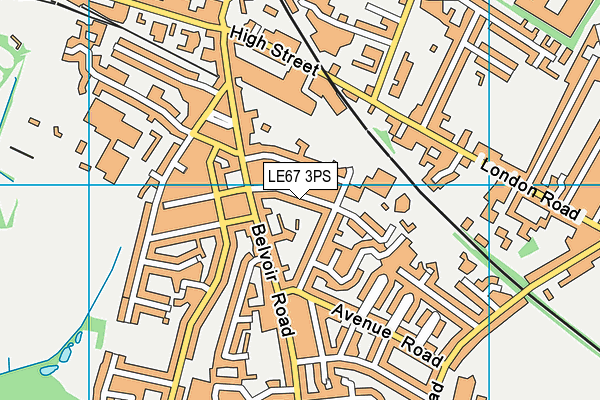 LE67 3PS map - OS VectorMap District (Ordnance Survey)