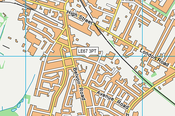 LE67 3PT map - OS VectorMap District (Ordnance Survey)