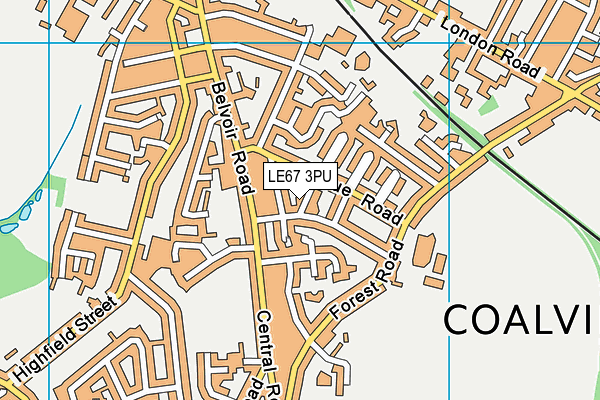 LE67 3PU map - OS VectorMap District (Ordnance Survey)