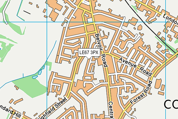 LE67 3PX map - OS VectorMap District (Ordnance Survey)