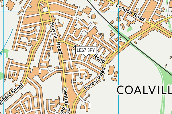 LE67 3PY map - OS VectorMap District (Ordnance Survey)