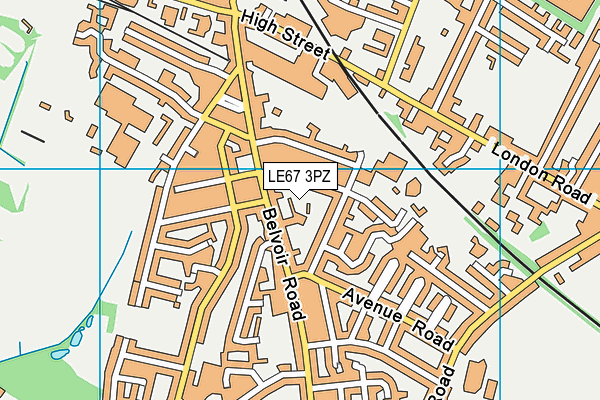 LE67 3PZ map - OS VectorMap District (Ordnance Survey)
