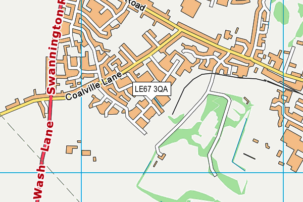 LE67 3QA map - OS VectorMap District (Ordnance Survey)