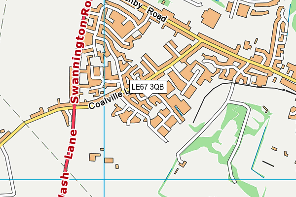 LE67 3QB map - OS VectorMap District (Ordnance Survey)