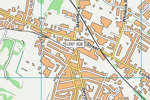 LE67 3QE map - OS VectorMap District (Ordnance Survey)