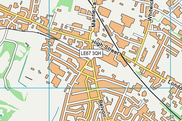 LE67 3QH map - OS VectorMap District (Ordnance Survey)