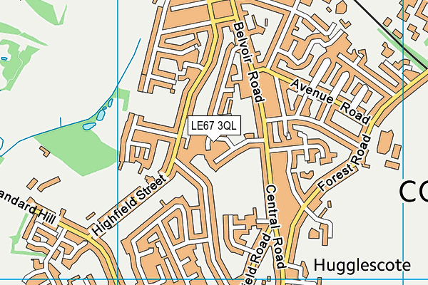 LE67 3QL map - OS VectorMap District (Ordnance Survey)