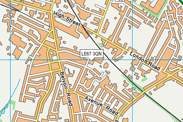 LE67 3QN map - OS VectorMap District (Ordnance Survey)