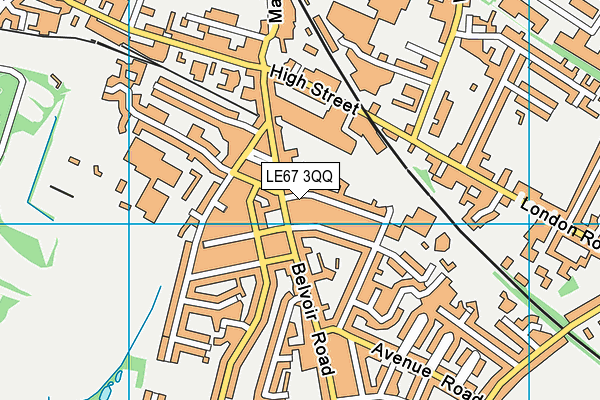 LE67 3QQ map - OS VectorMap District (Ordnance Survey)