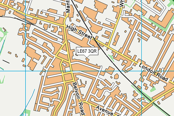 LE67 3QR map - OS VectorMap District (Ordnance Survey)