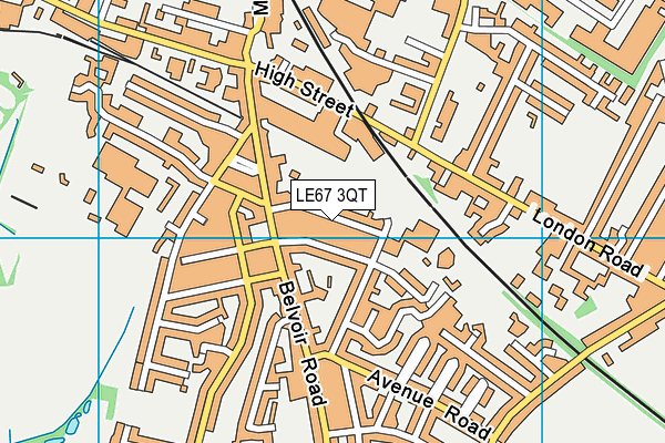 LE67 3QT map - OS VectorMap District (Ordnance Survey)