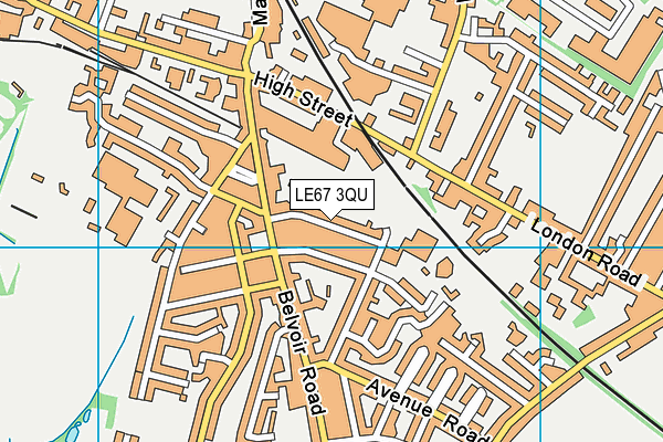 LE67 3QU map - OS VectorMap District (Ordnance Survey)