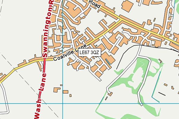 LE67 3QZ map - OS VectorMap District (Ordnance Survey)