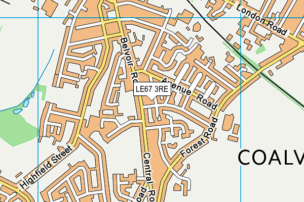 LE67 3RE map - OS VectorMap District (Ordnance Survey)