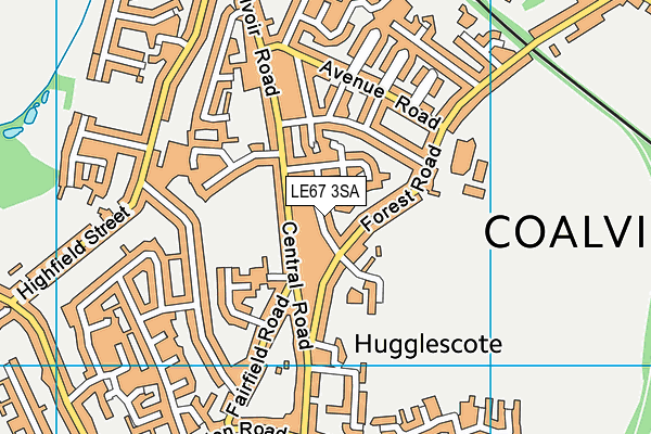 LE67 3SA map - OS VectorMap District (Ordnance Survey)