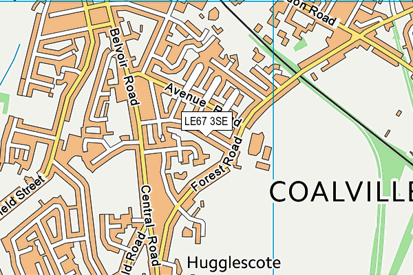 LE67 3SE map - OS VectorMap District (Ordnance Survey)