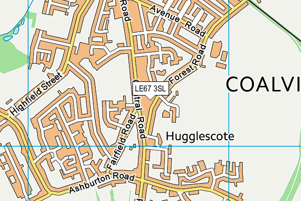 LE67 3SL map - OS VectorMap District (Ordnance Survey)