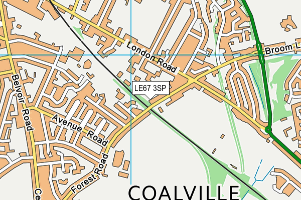 LE67 3SP map - OS VectorMap District (Ordnance Survey)