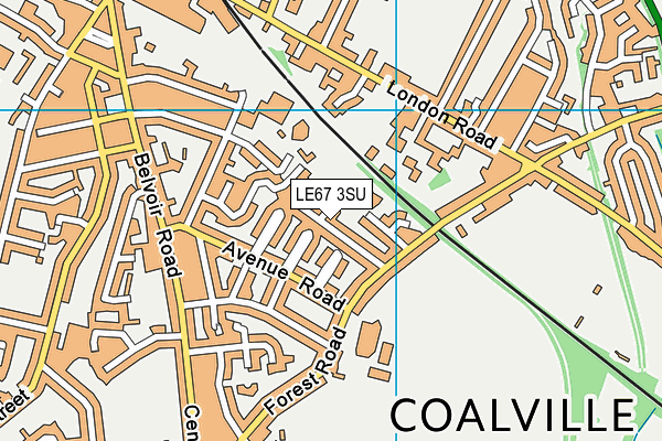 LE67 3SU map - OS VectorMap District (Ordnance Survey)