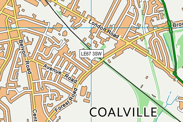 LE67 3SW map - OS VectorMap District (Ordnance Survey)