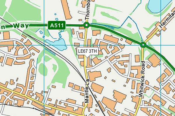 LE67 3TH map - OS VectorMap District (Ordnance Survey)
