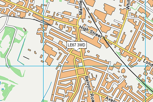 LE67 3WD map - OS VectorMap District (Ordnance Survey)