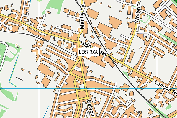 LE67 3XA map - OS VectorMap District (Ordnance Survey)