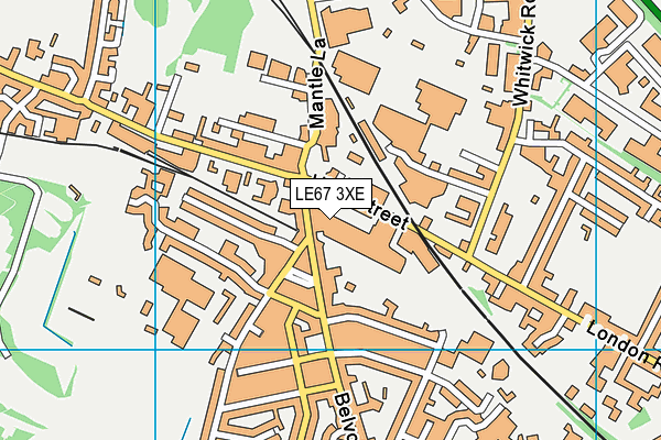 LE67 3XE map - OS VectorMap District (Ordnance Survey)
