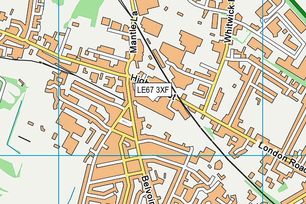 LE67 3XF map - OS VectorMap District (Ordnance Survey)