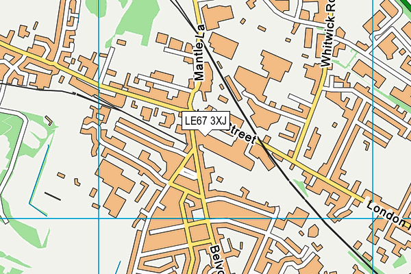 LE67 3XJ map - OS VectorMap District (Ordnance Survey)